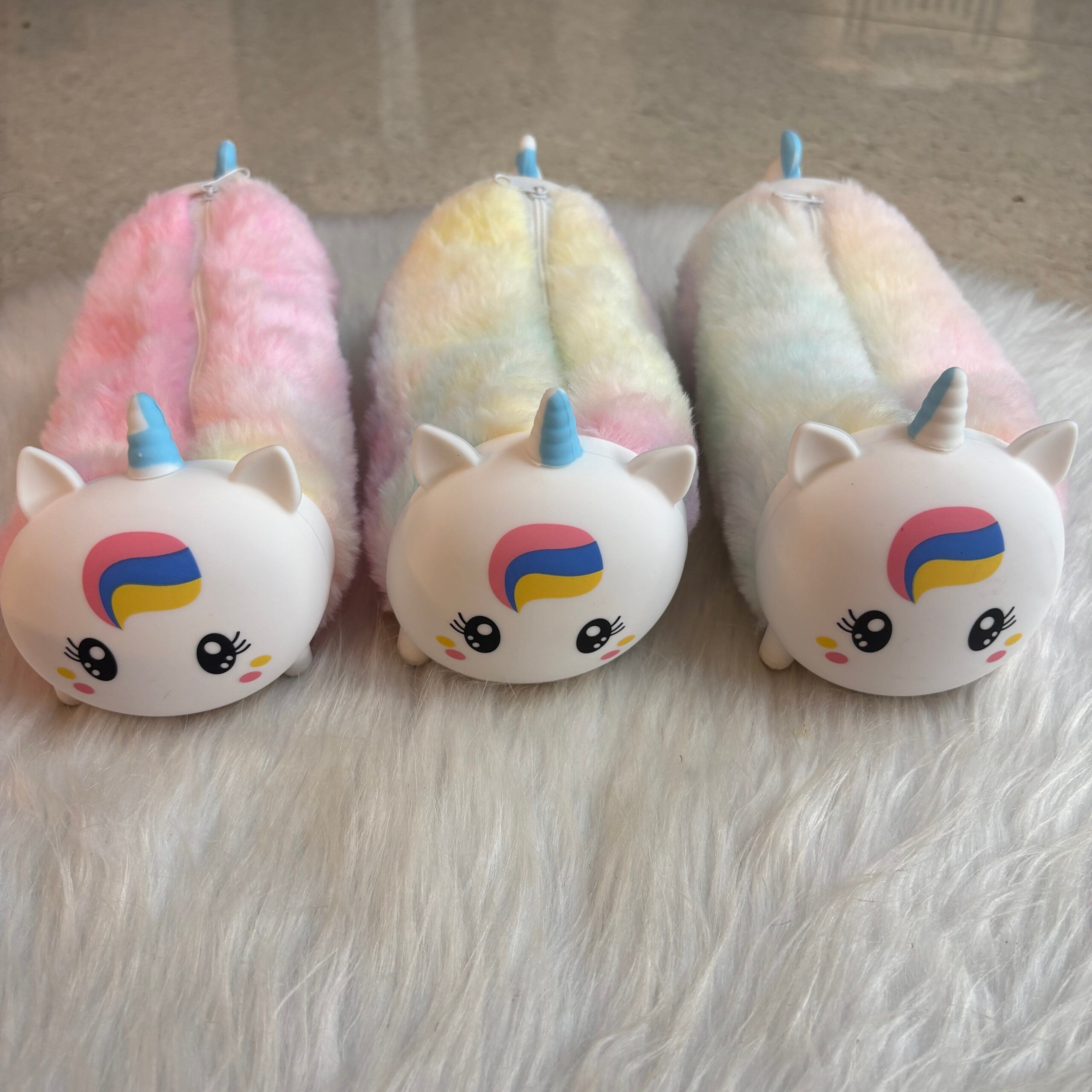 Cute unicorn fur pouches