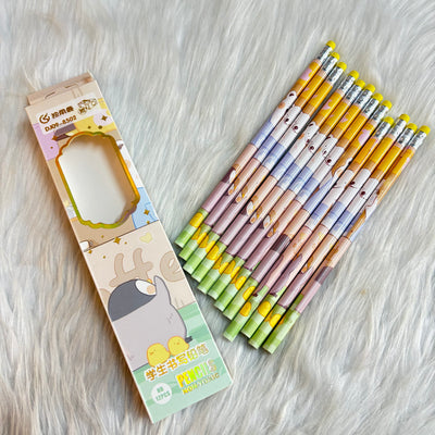 Pencil set with sharpener