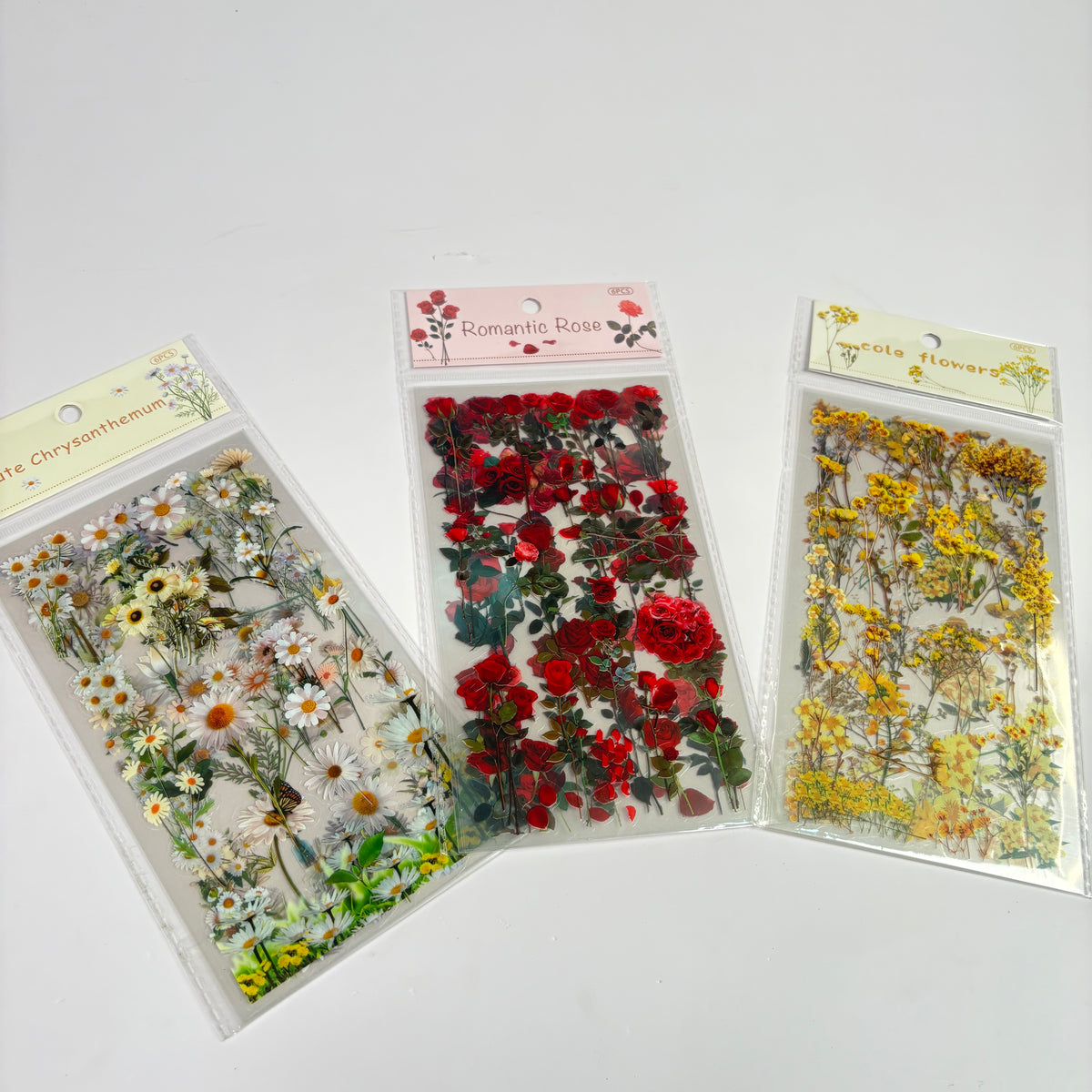 Flower stickers set of 6 sheets