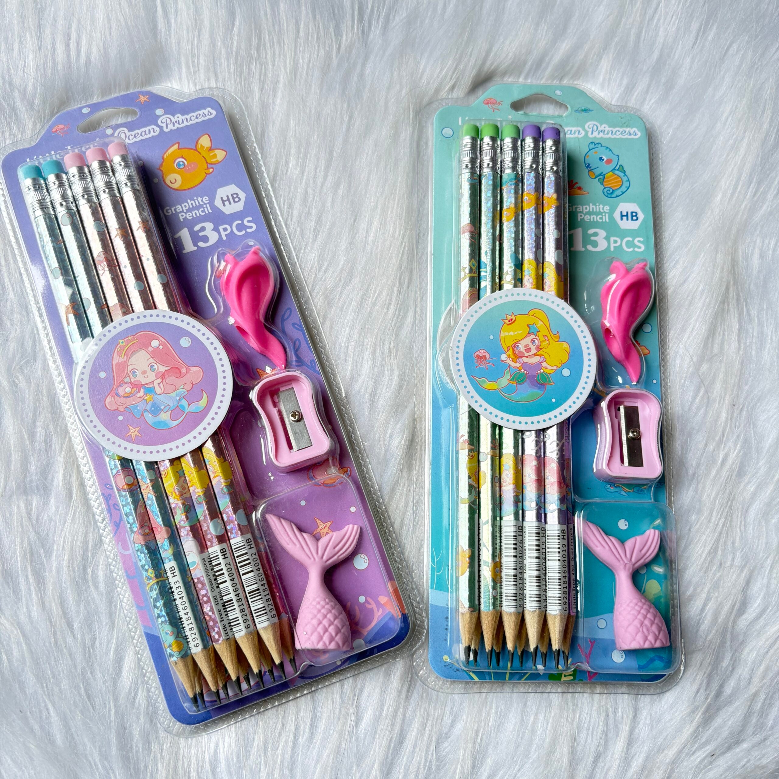 Cute mermaid pencils gift set