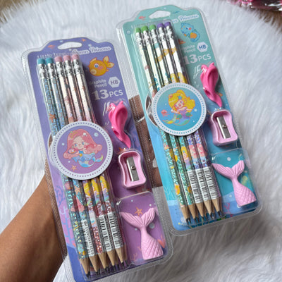 Cute mermaid pencils gift set