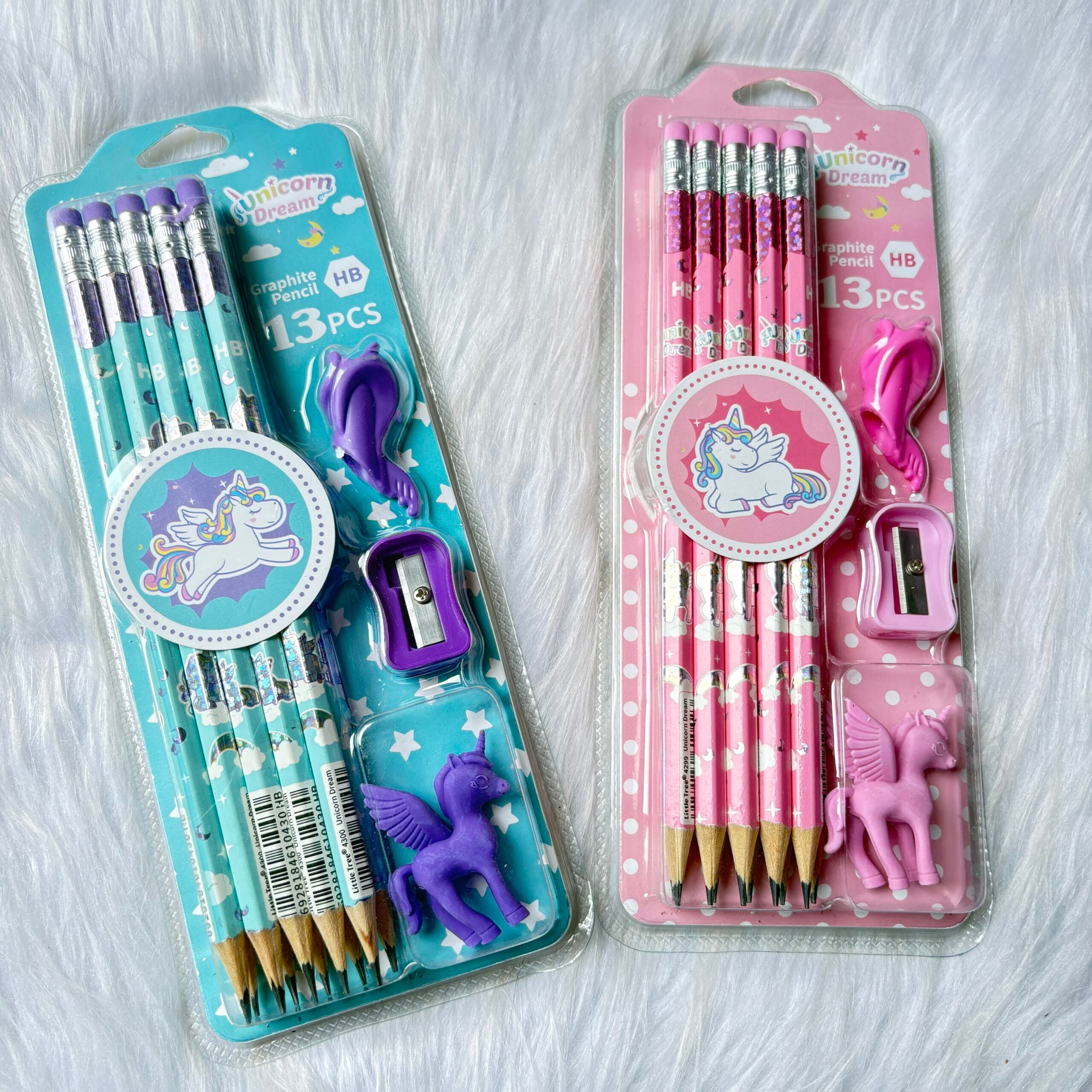 Cute unicorn pencil gift set