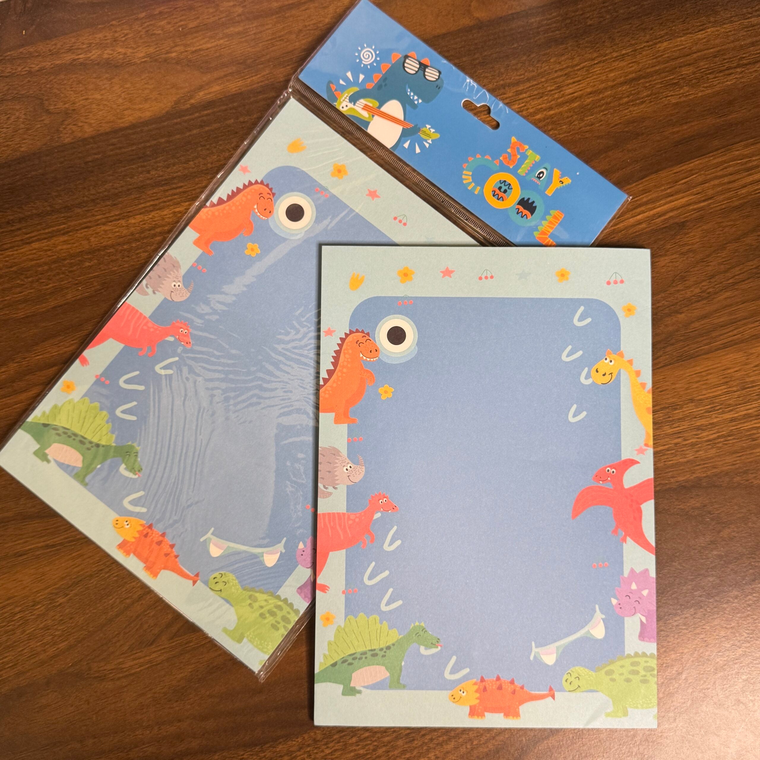 Dino theme notepad tear off sheets 40 pages big size