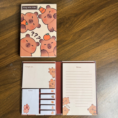Capybara sticky note book with over 450 sheets
