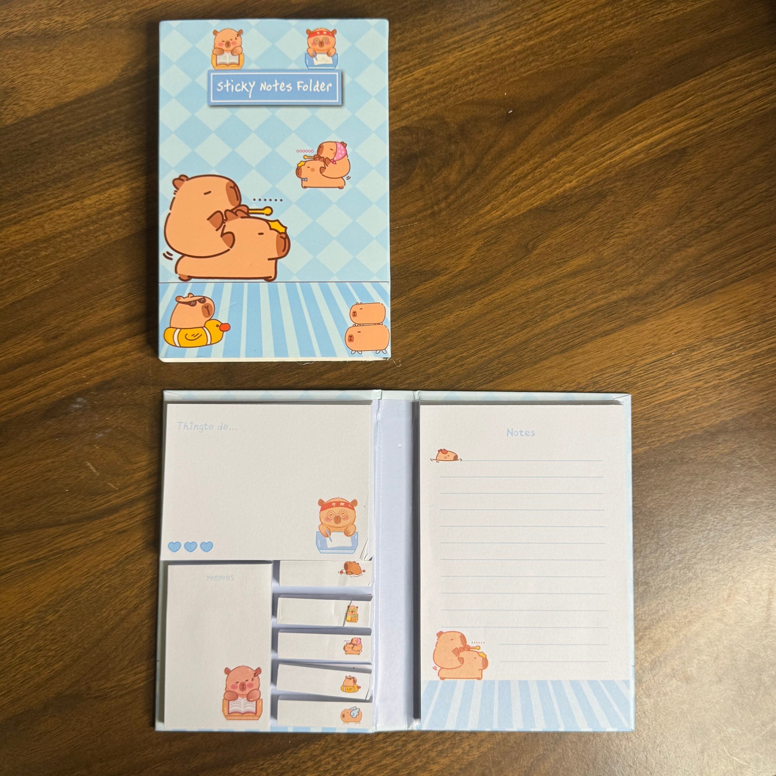 Capybara sticky note book with over 450 sheets