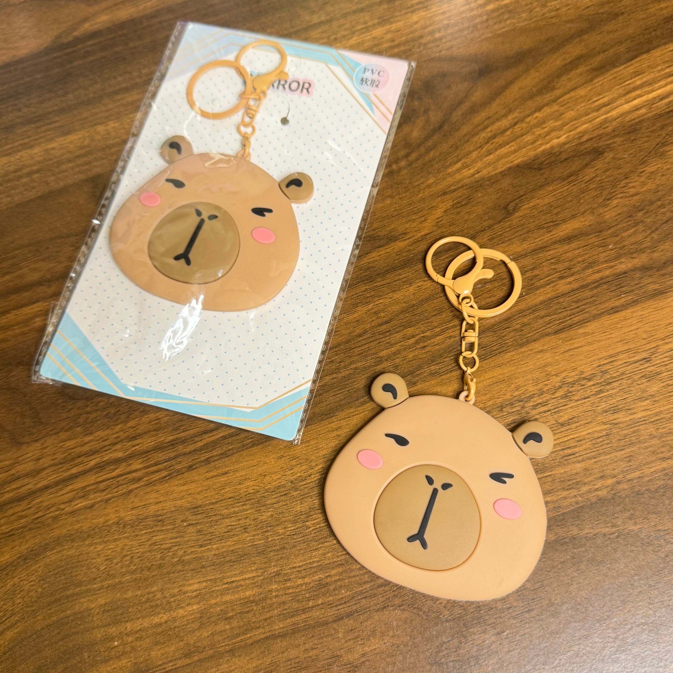 Cute capybara mirror keychain