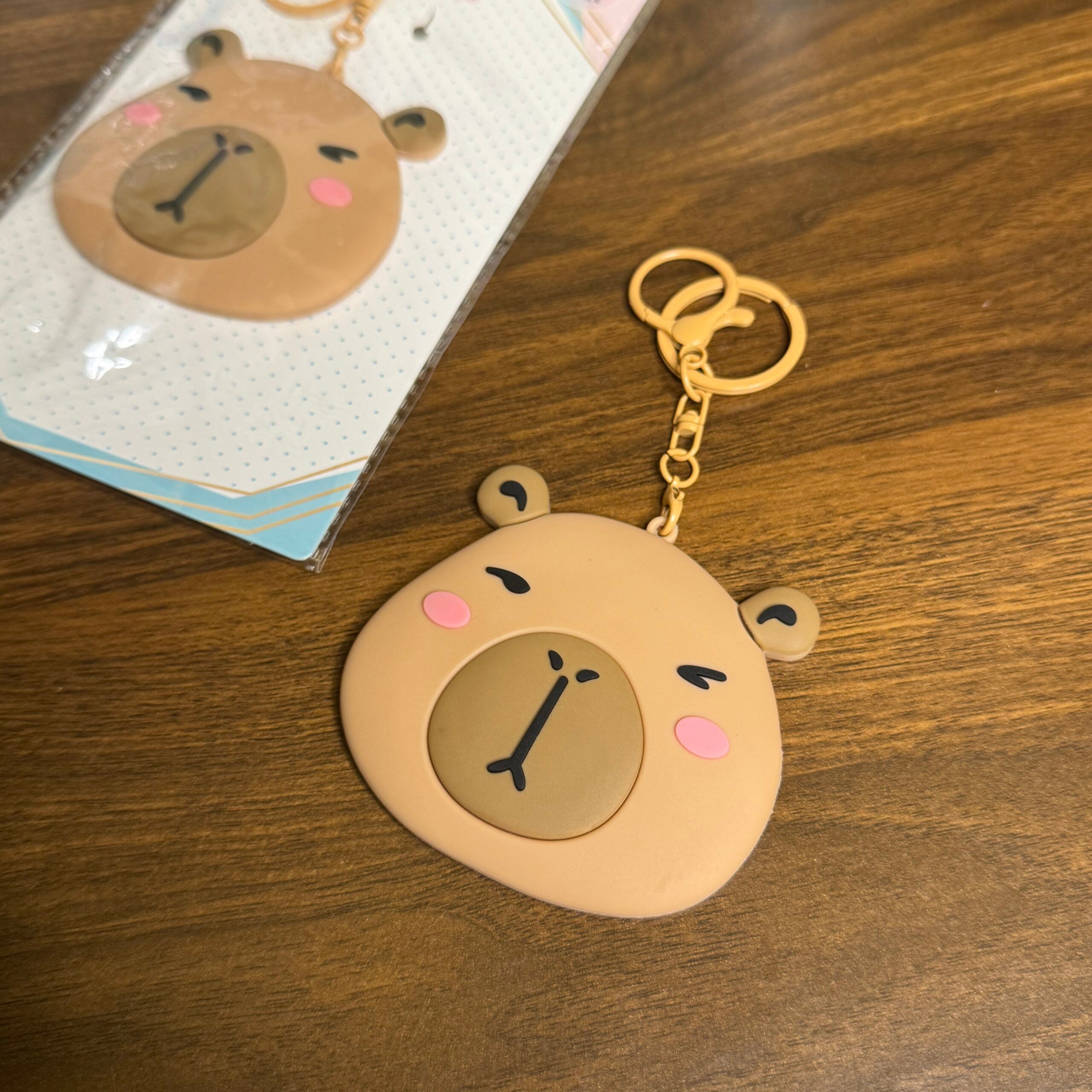 Cute capybara mirror keychain