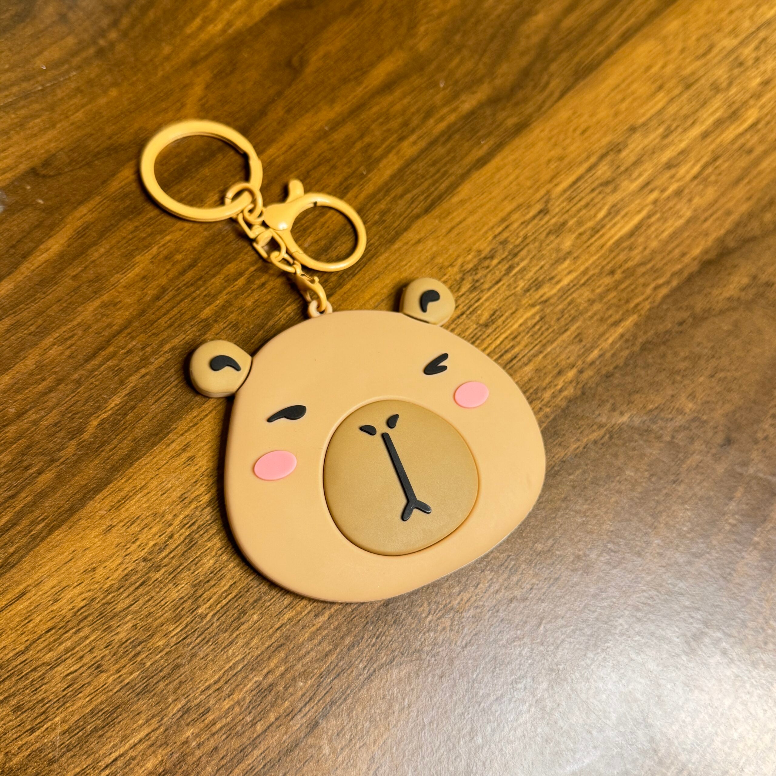 Cute capybara mirror keychain