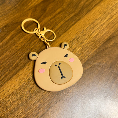 Cute capybara mirror keychain