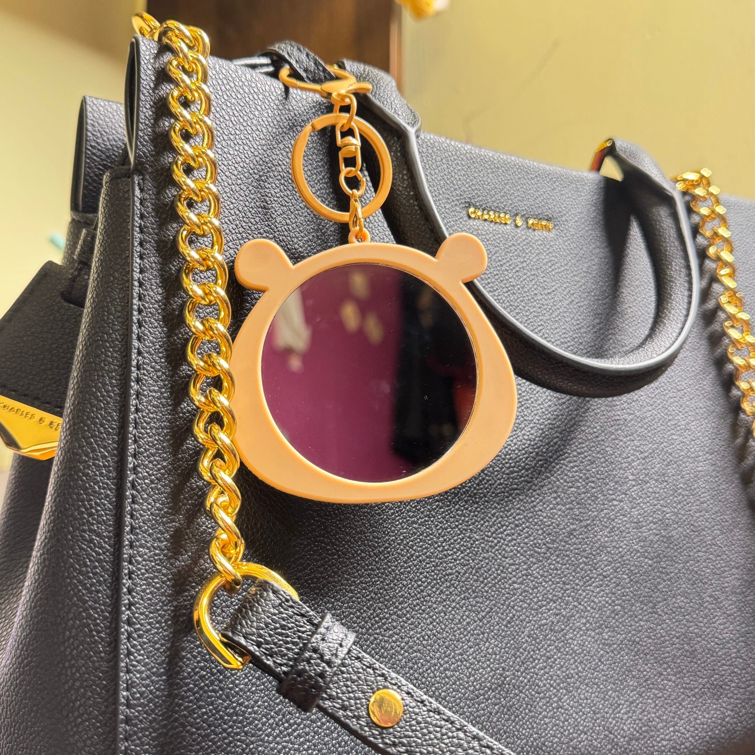 Cute capybara mirror keychain