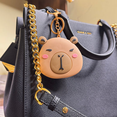 Cute capybara mirror keychain
