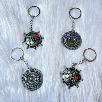 Tony Stark &amp; One piece metal spinning keychains