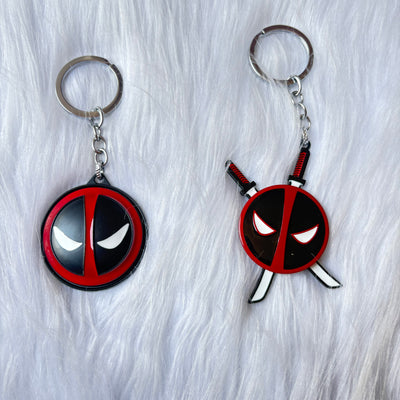 Premium deadpool metal spinning keychain