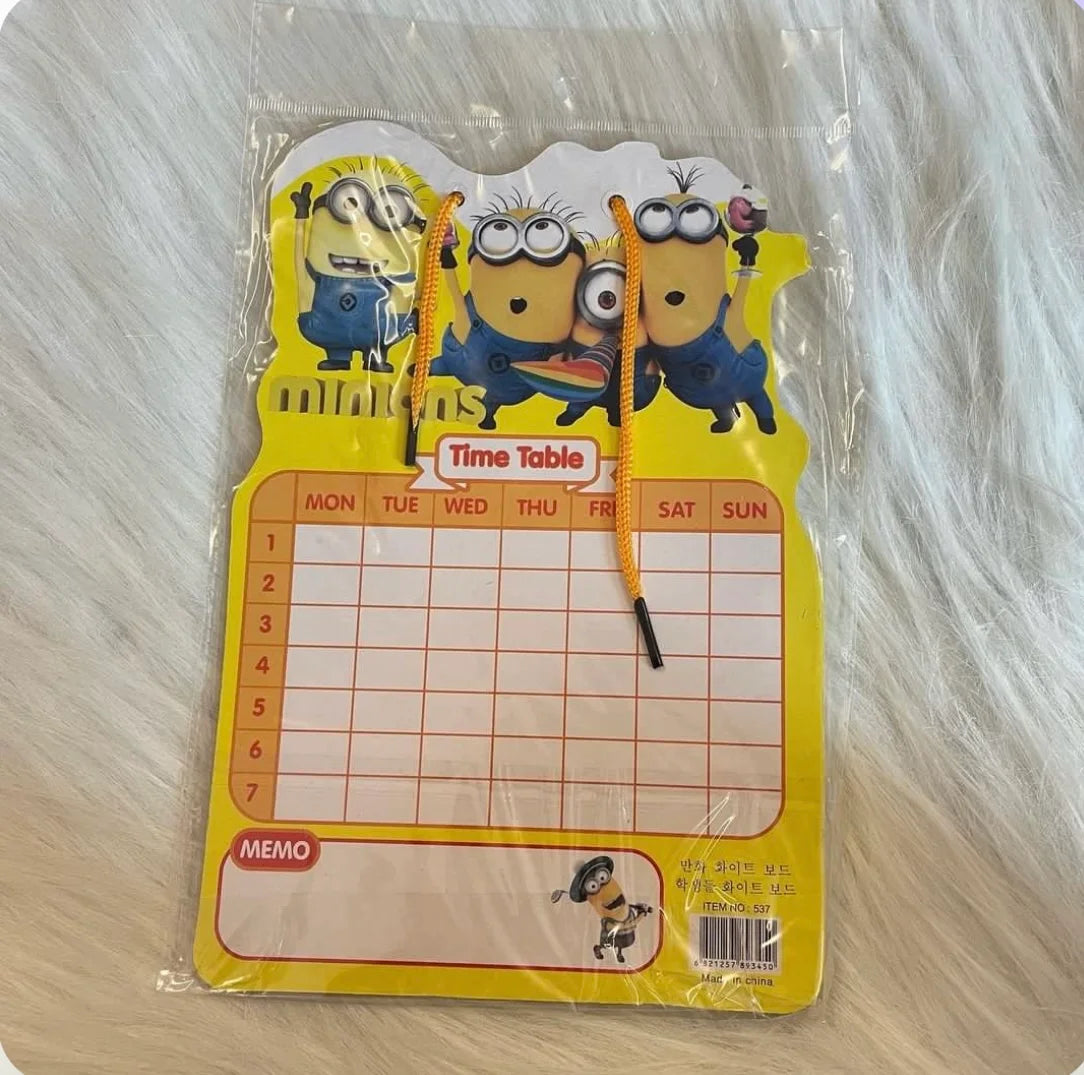 Mini white and time table board with marker