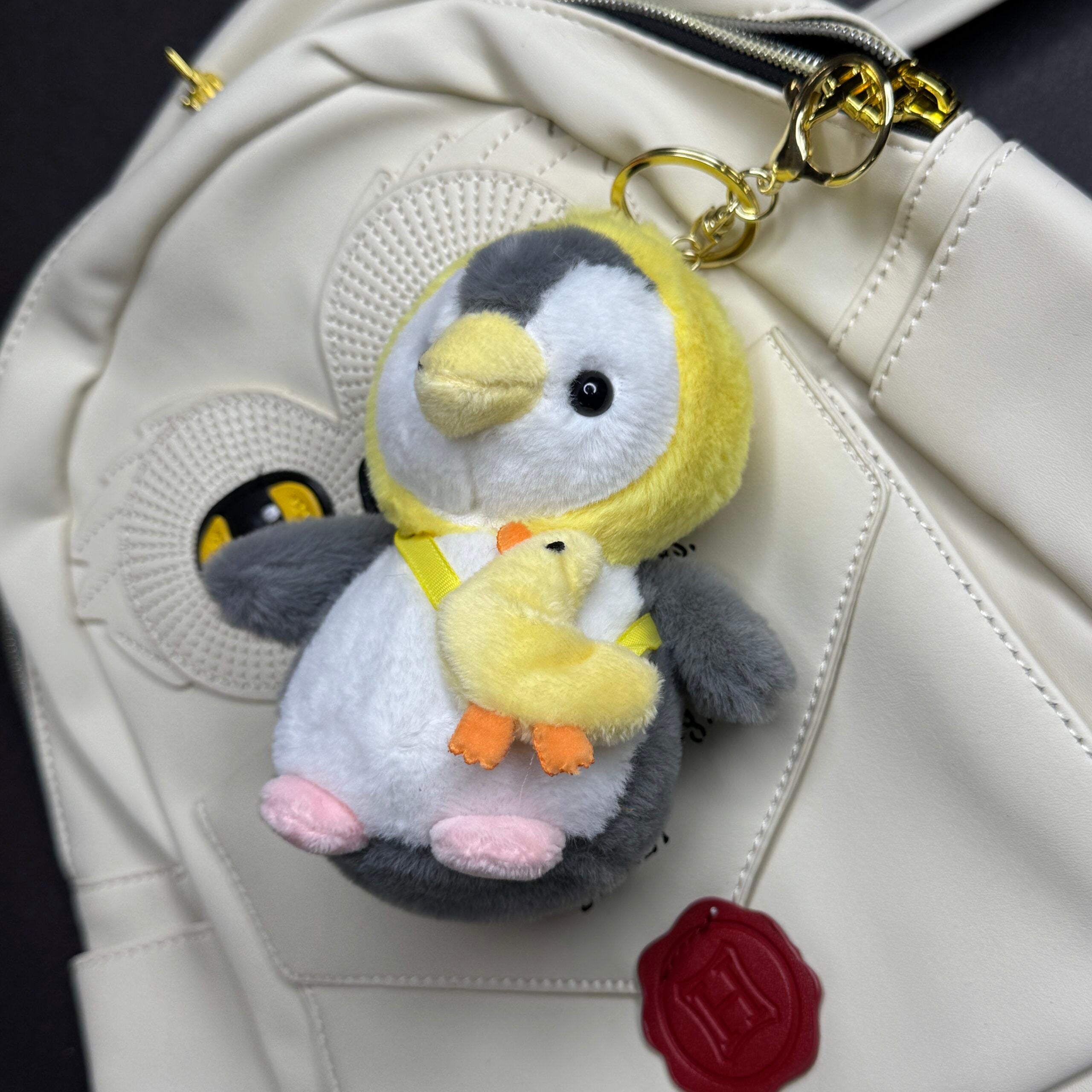Grey Penguin Plushie Bag charm / Keychain