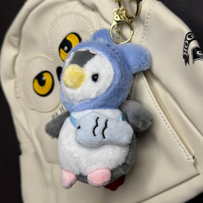Grey Penguin Plushie Bag charm / Keychain