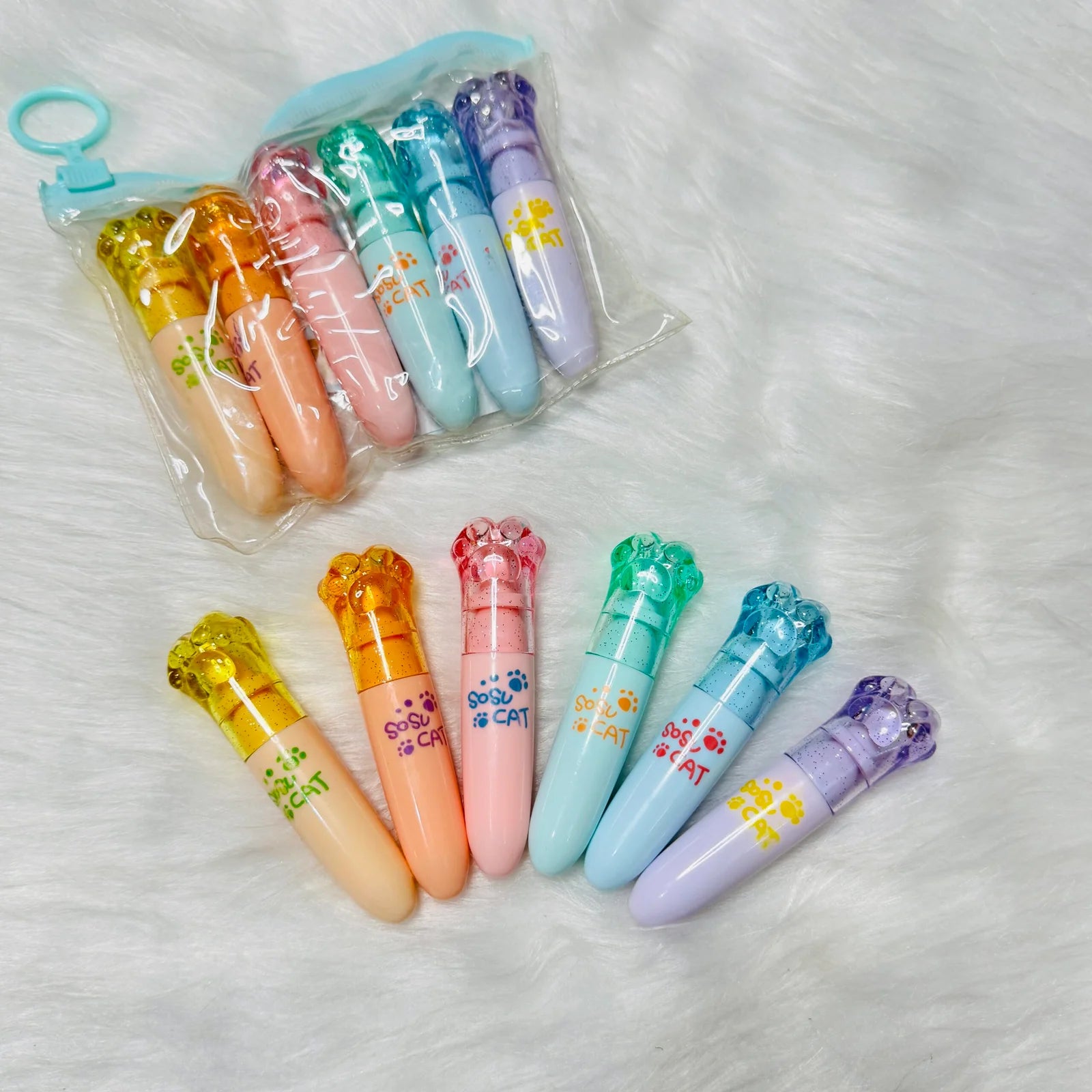 Paw shape premium quality highlighter set of. 6