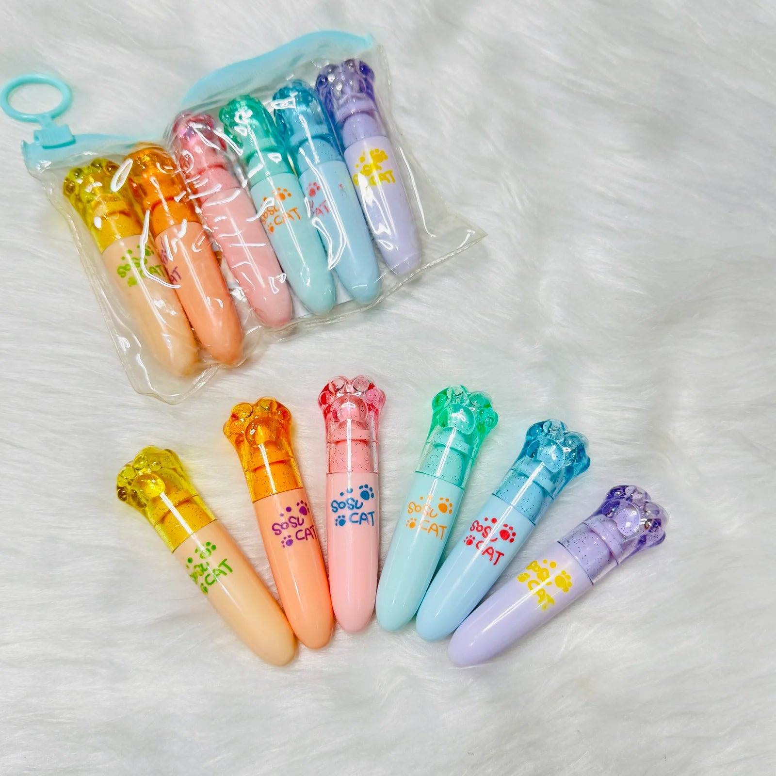 Paw shape premium quality highlighter set of. 6