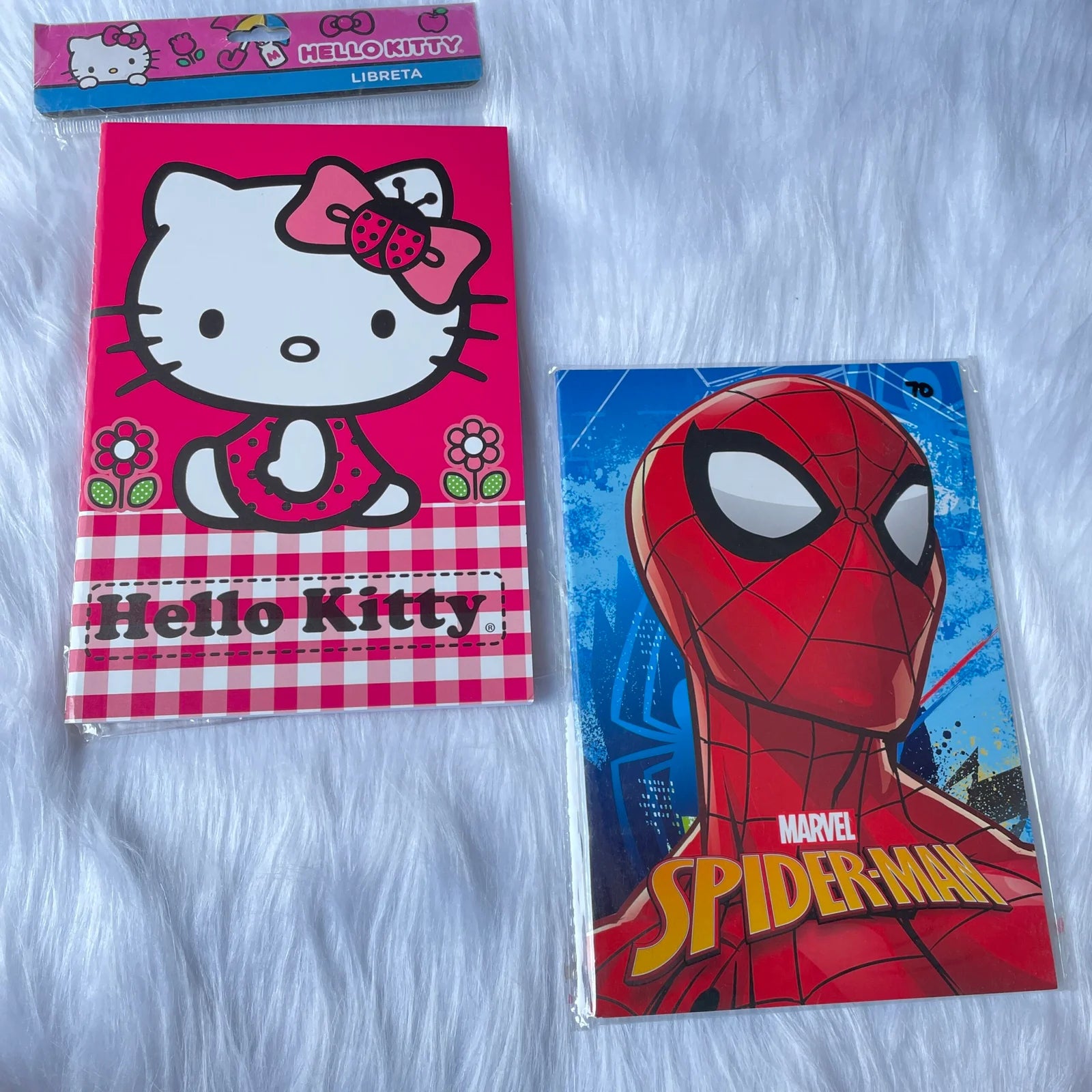 Spider-Man and kitty printed dairies