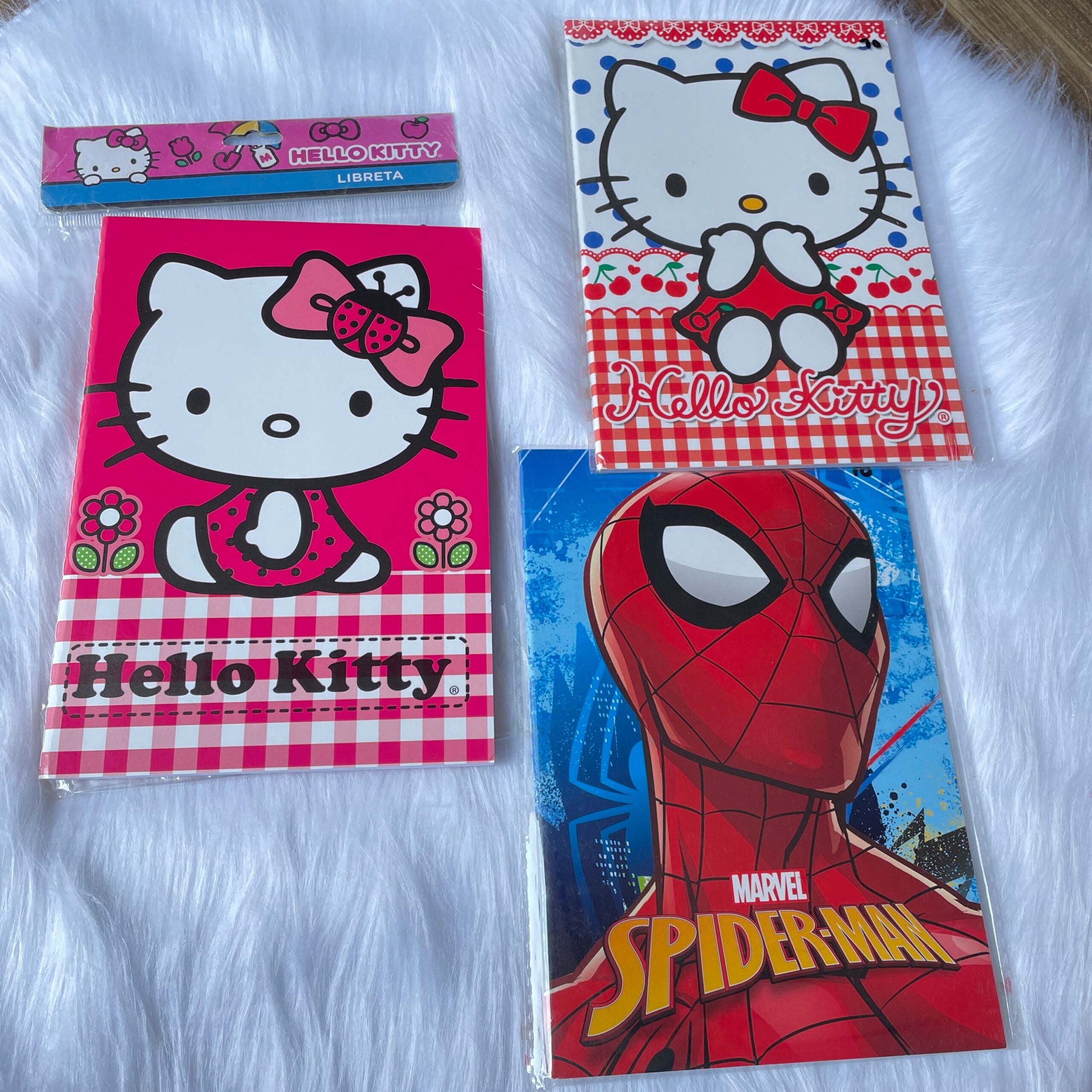 Spider Man and kitty printed diaries