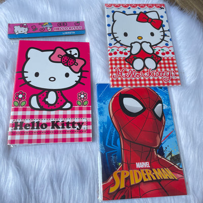 Spider Man and kitty printed diaries
