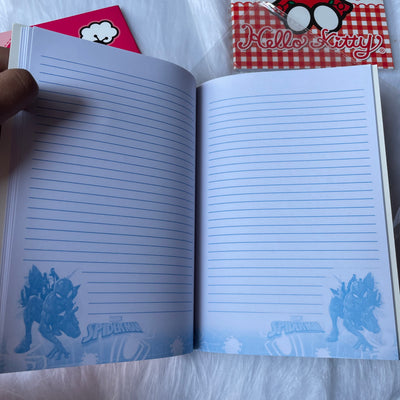 Spider Man and kitty printed diaries