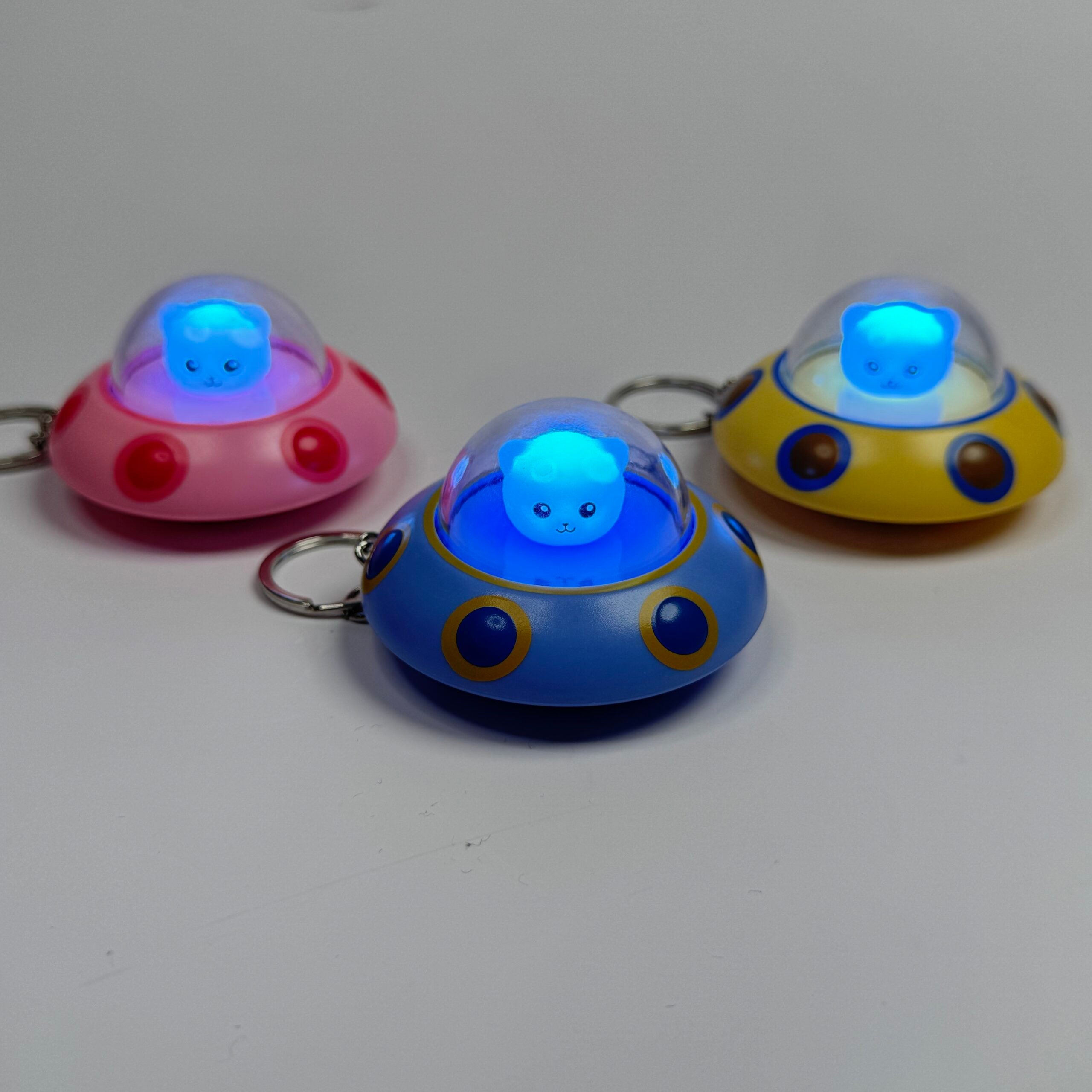 Cat UFO Light Keychain