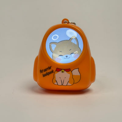 Cut Pet Carrier Backpack Light Keychain
