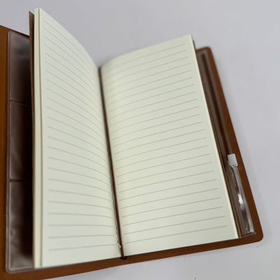 Journal notebook with storage pouch