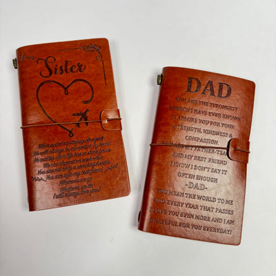 Journal notebook with storage pouch