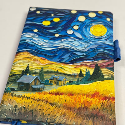 Van Gogh theme hard bound leather finish diaries