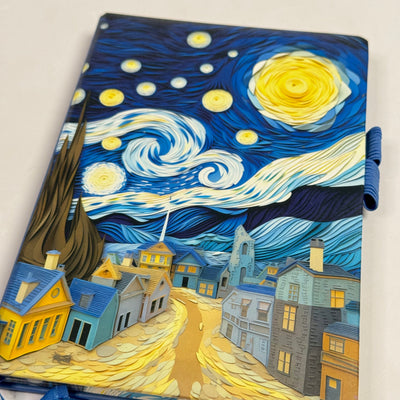 Van Gogh theme hard bound leather finish diaries