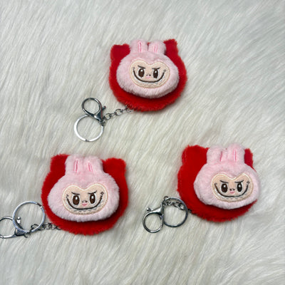 Labubu theme fur mirror keychain