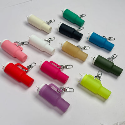 Solid Color Mini Stanley Tumbler Keychain (Lipstick Holder)