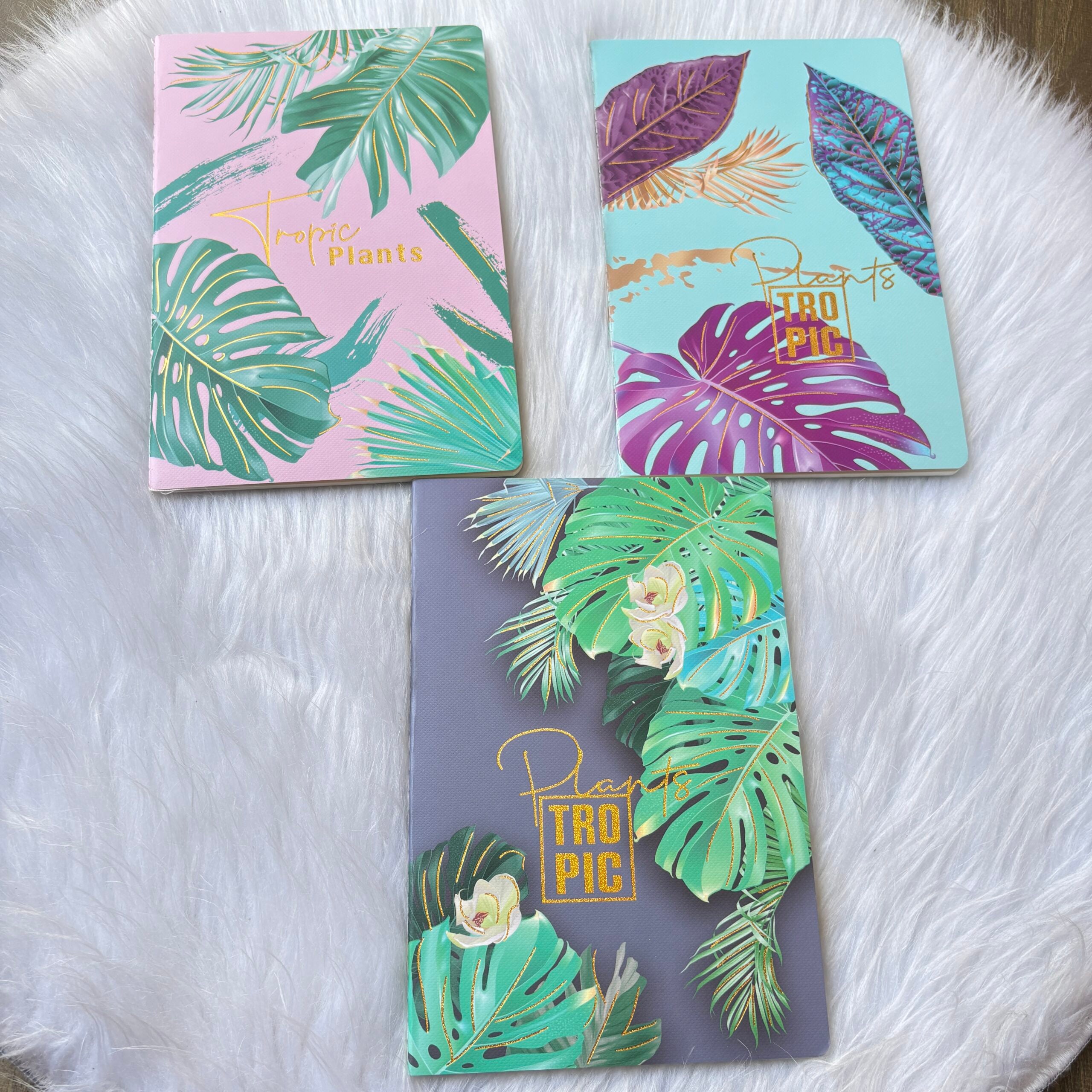 Leaf Print Diary (Set of 3)