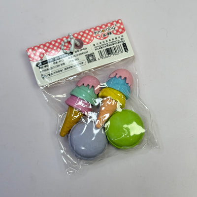 Dessert theme erasers in a pack