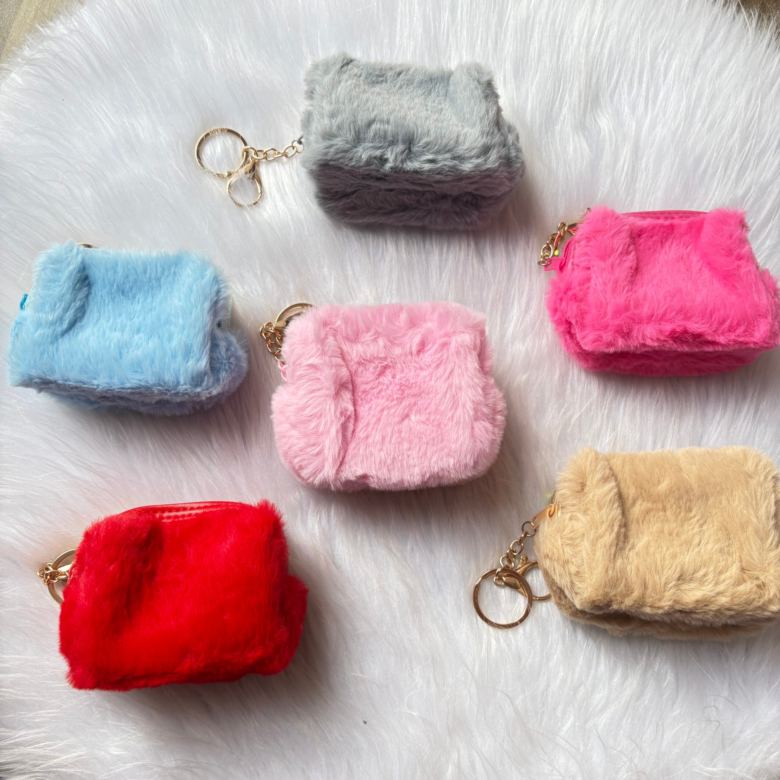 Unicorn holographic Fur Coin Pouch