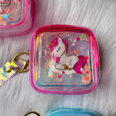 Unicorn Water Glitter Coin Pouch