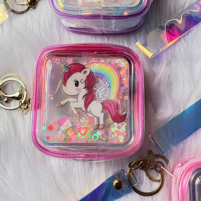 Unicorn Water Glitter Coin Pouch