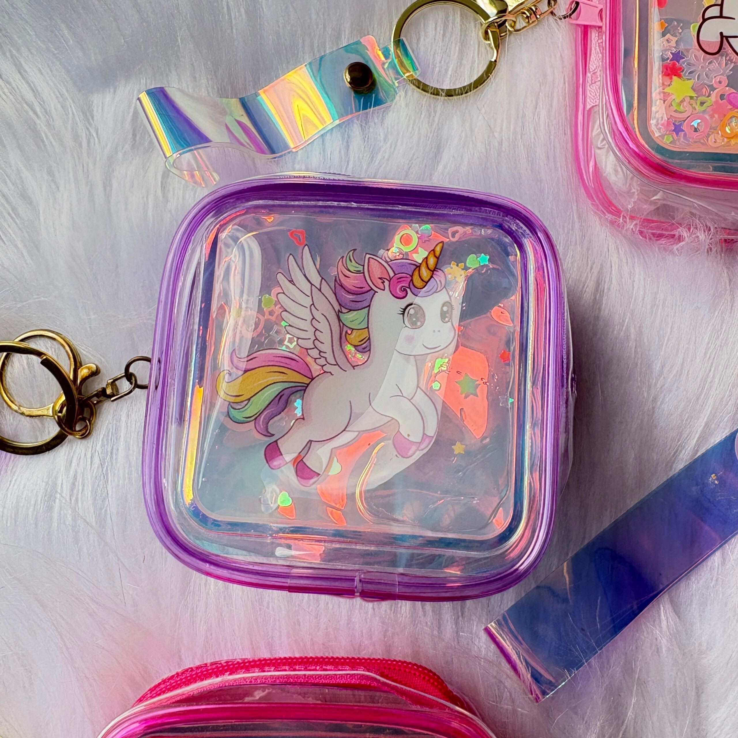 Unicorn Water Glitter Coin Pouch
