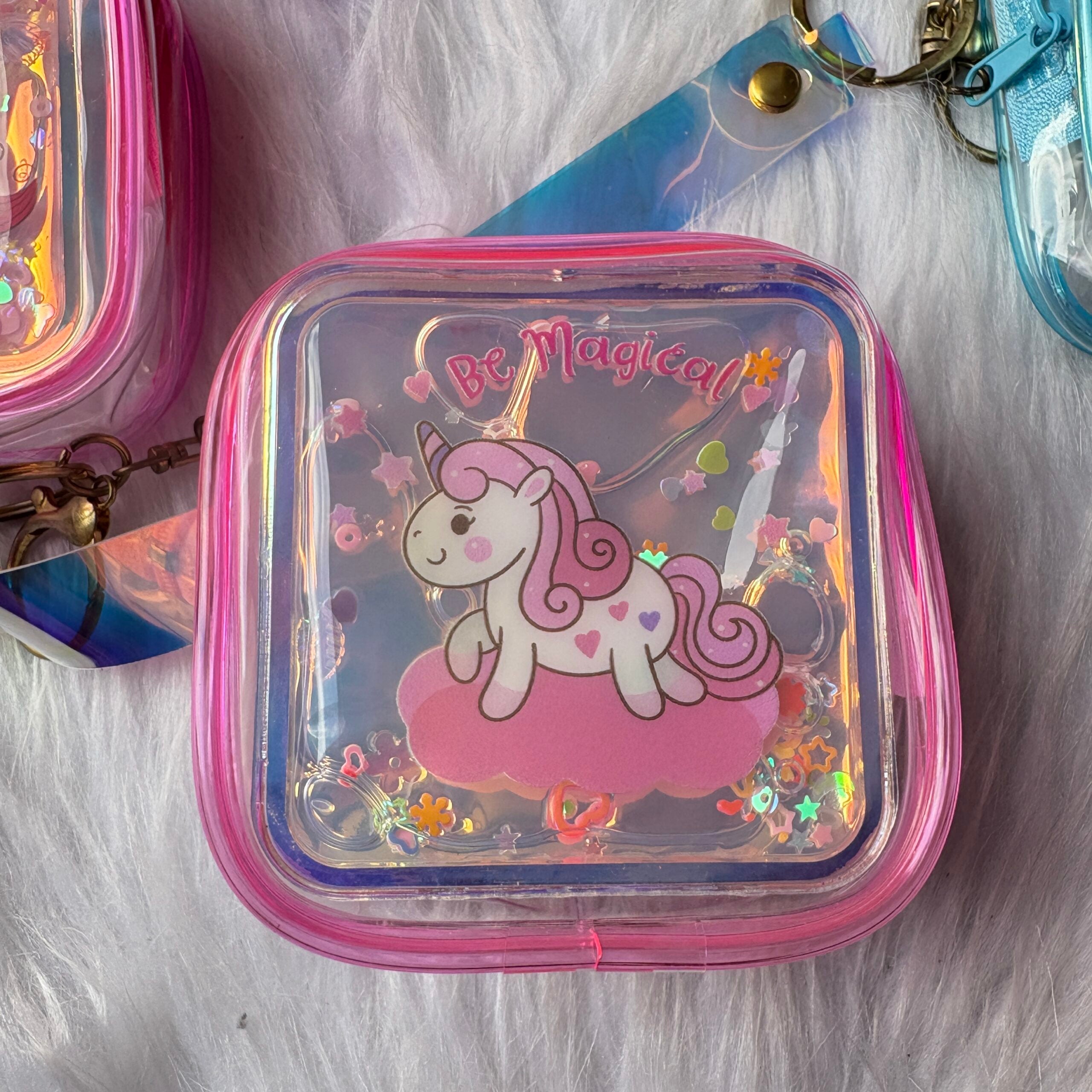 Unicorn Water Glitter Coin Pouch