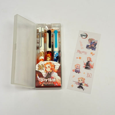 3 in 1 Demon Slayer Fountain Pen with Sticker Sheet