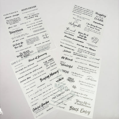 Journaling stickers set of 4 sheets
