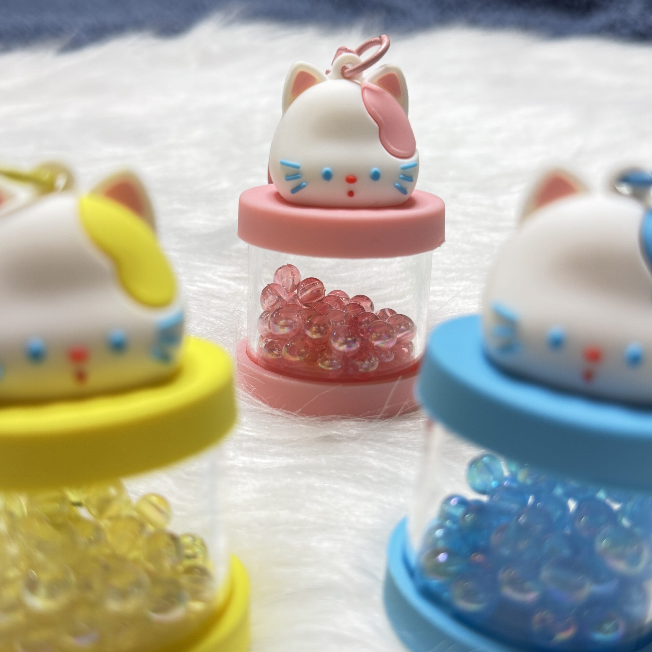 Cute premium cat keychain with beads