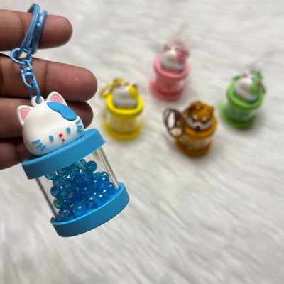 Cute premium cat keychain with beads