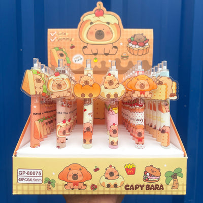 Capybara theme click type pen set of two