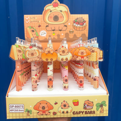 Capybara theme click type pen set of two