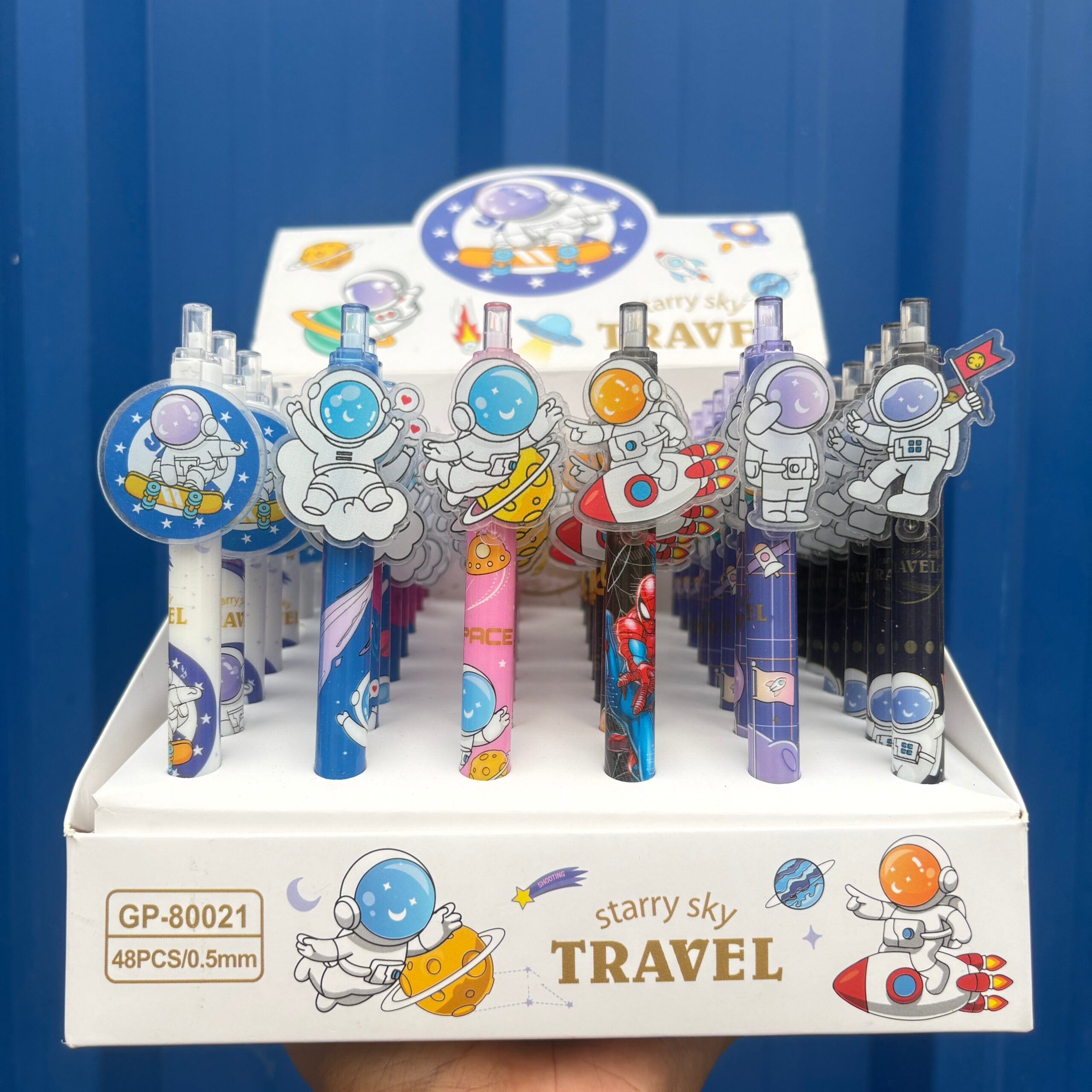 Space theme click type pen set of two