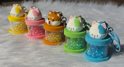 Cute premium cat keychain with beads