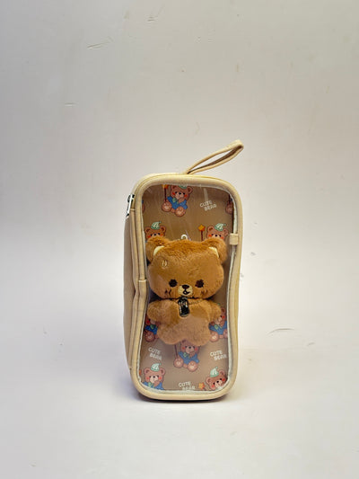 Teddy plush toy pouch